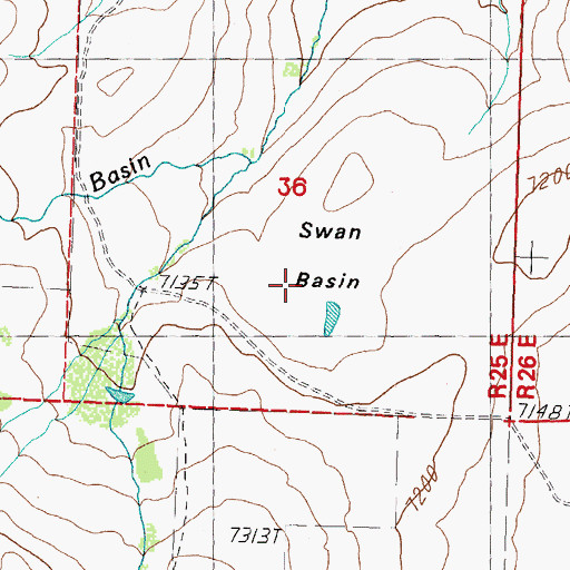 Topographic Map of Swan Basin, ID