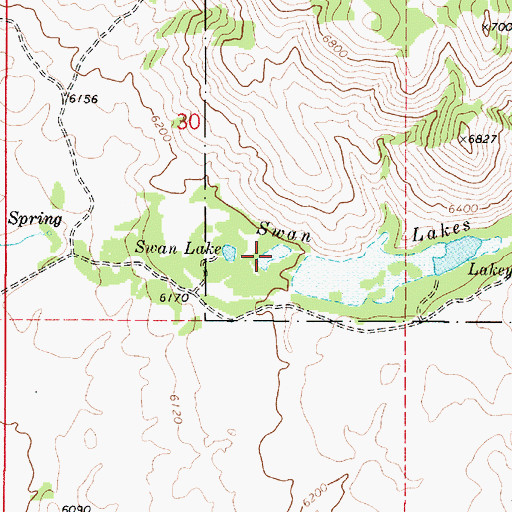 Topographic Map of Swan Lakes, ID
