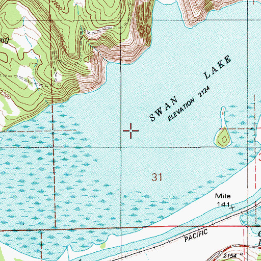 Topographic Map of Swan Lake, ID