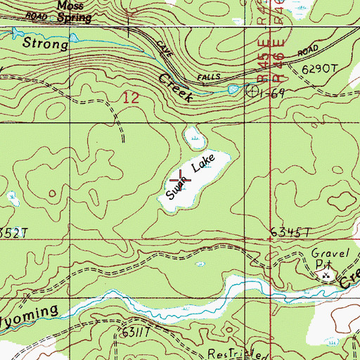 Topographic Map of Swan Lake, ID