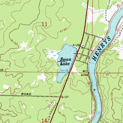 Topographic Map of Swan Lake, ID