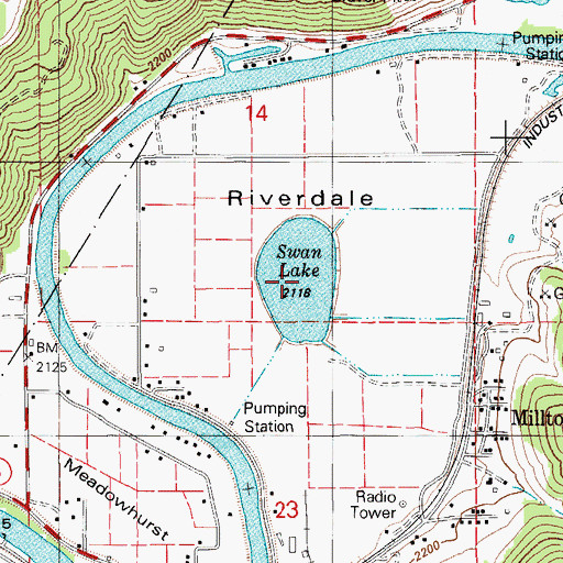 Topographic Map of Swan Lake, ID