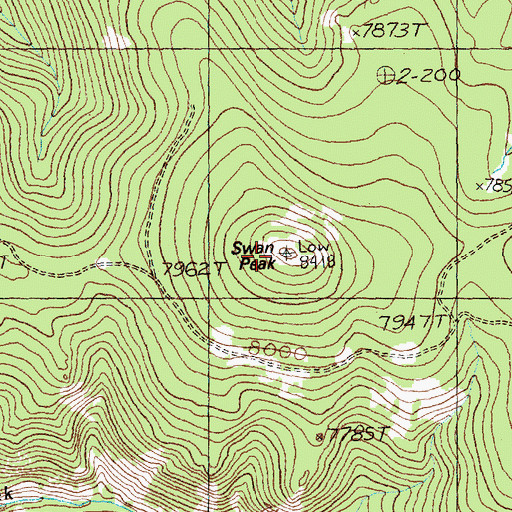 Topographic Map of Swan Peak, ID