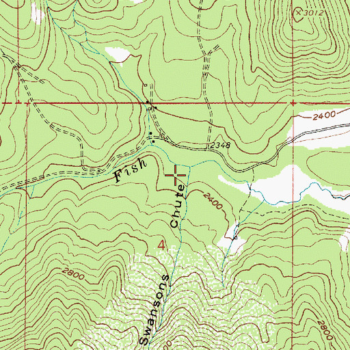Topographic Map of Swansons Chute, ID