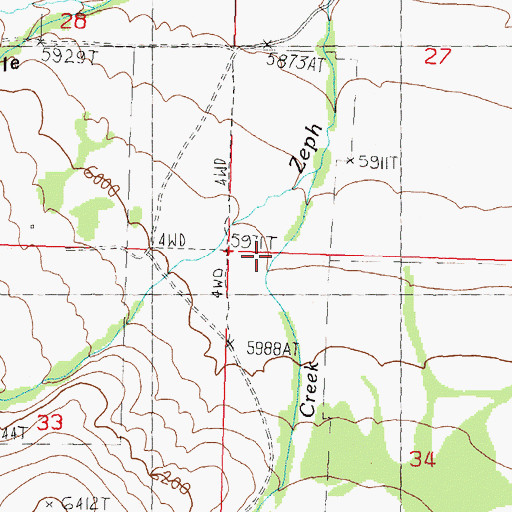 Topographic Map of Swartz Creek, ID