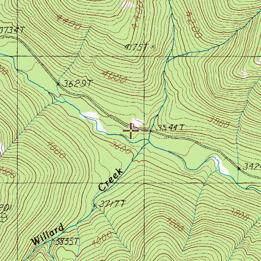 Topographic Map of Sweasey Creek, ID