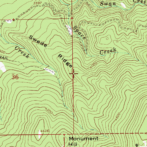 Topographic Map of Swede Ridge, ID