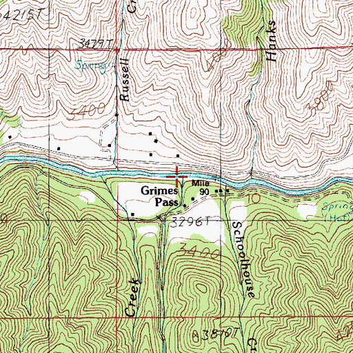 Topographic Map of Sweet Creek, ID
