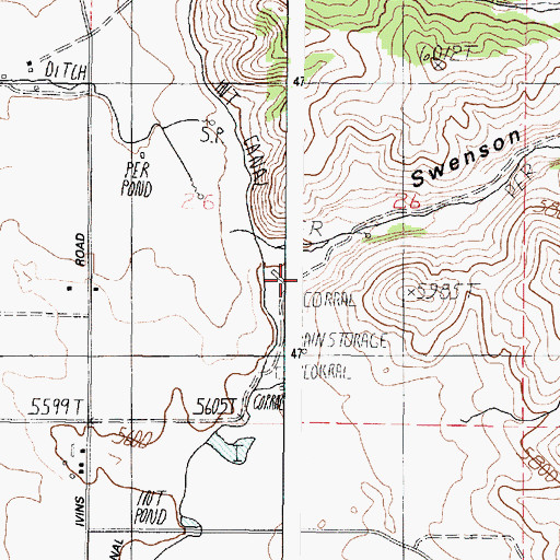 Topographic Map of Swenson Valley, ID
