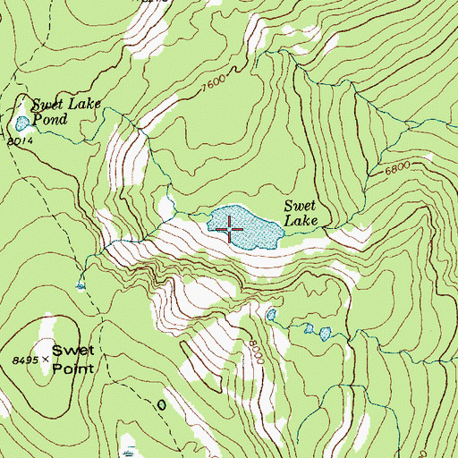Topographic Map of Swet Lake, ID