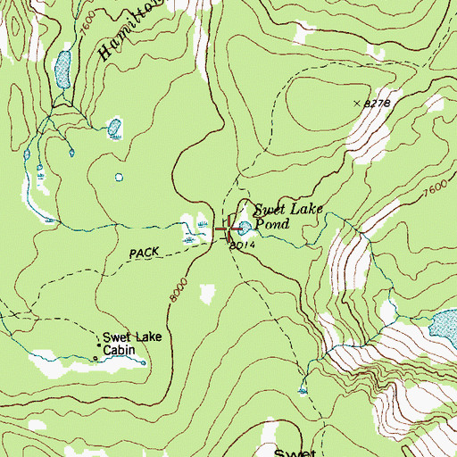 Topographic Map of Swet Lake Pond, ID