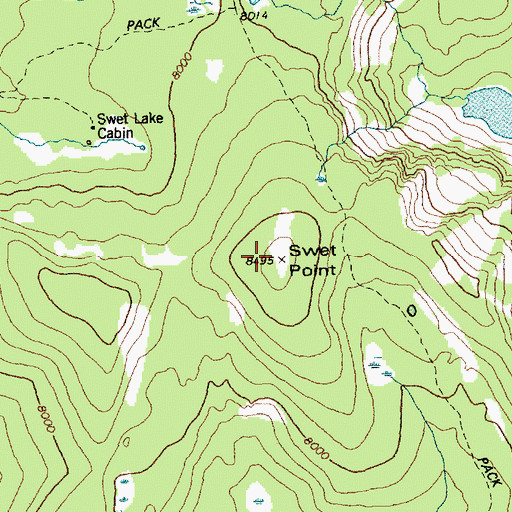 Topographic Map of Swet Point, ID