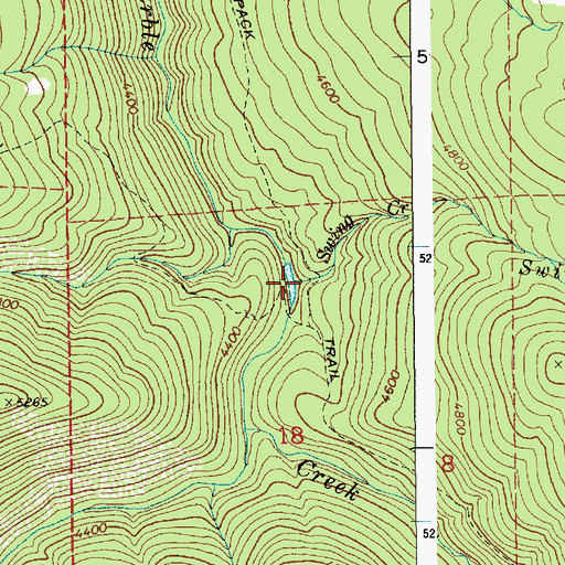 Topographic Map of Swing Creek, ID