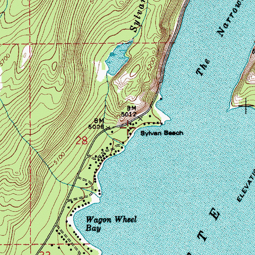 Topographic Map of Sylvan Beach, ID