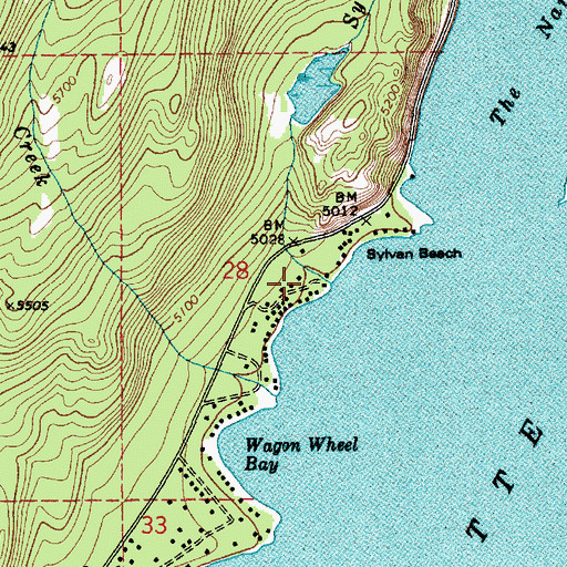 Topographic Map of Sylvan Creek, ID