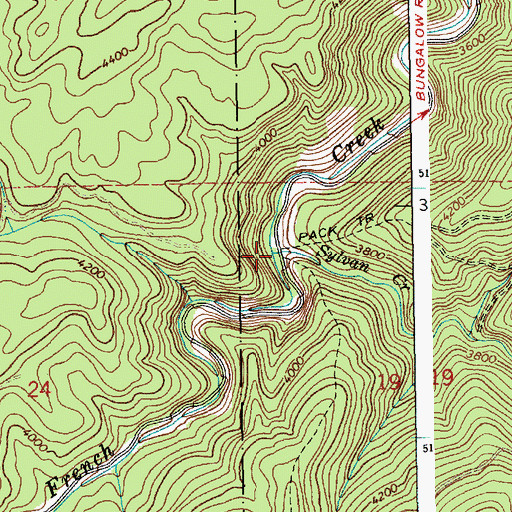 Topographic Map of Sylvan Creek, ID