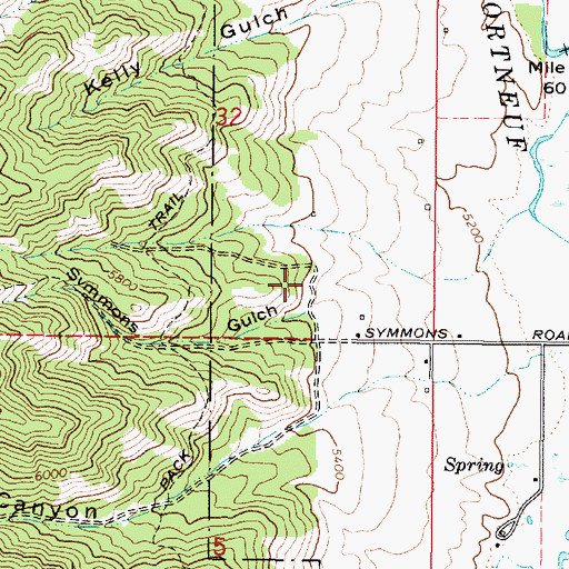 Topographic Map of Symmons Gulch, ID