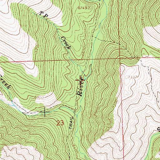 Topographic Map of T P Creek, ID