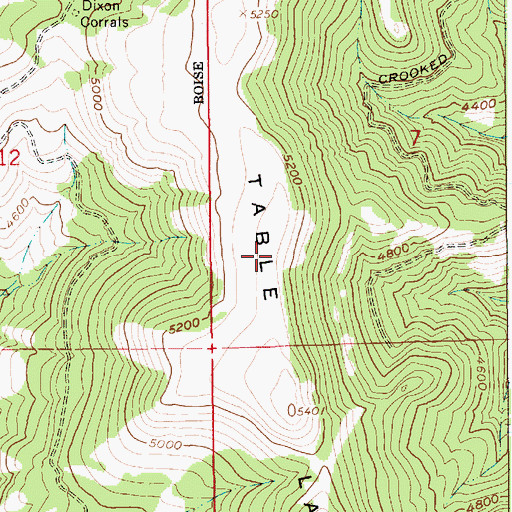 Topographic Map of Table Lands, ID