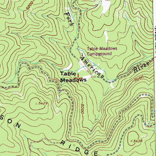 Topographic Map of Table Meadows, ID