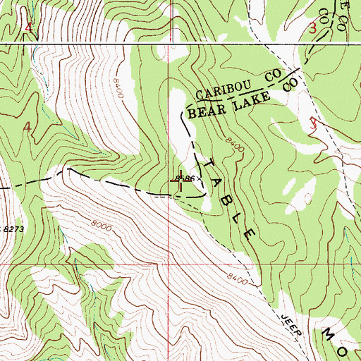 Topographic Map of Table Mountain, ID