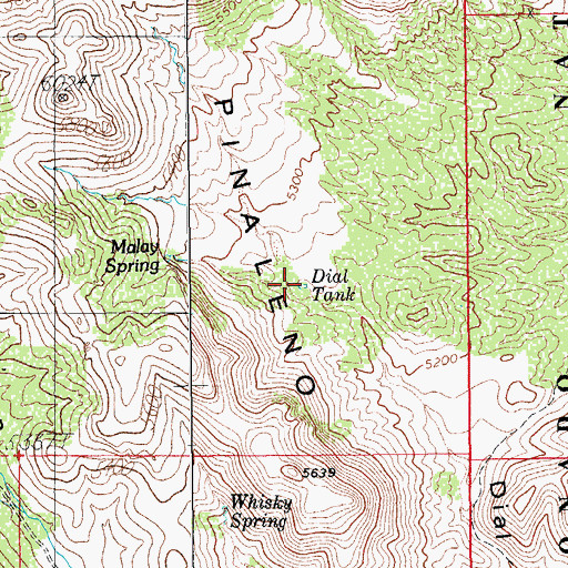 Topographic Map of Dial Tank, AZ