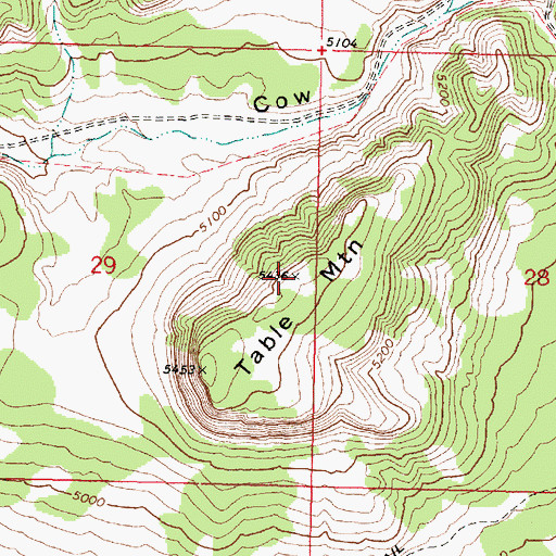 Topographic Map of Table Mountain, ID
