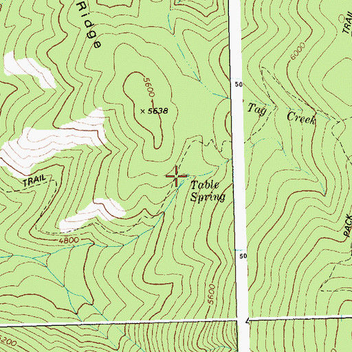 Topographic Map of Table Spring, ID