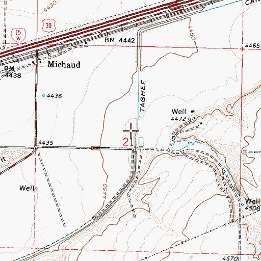 Topographic Map of Taghee Canal, ID