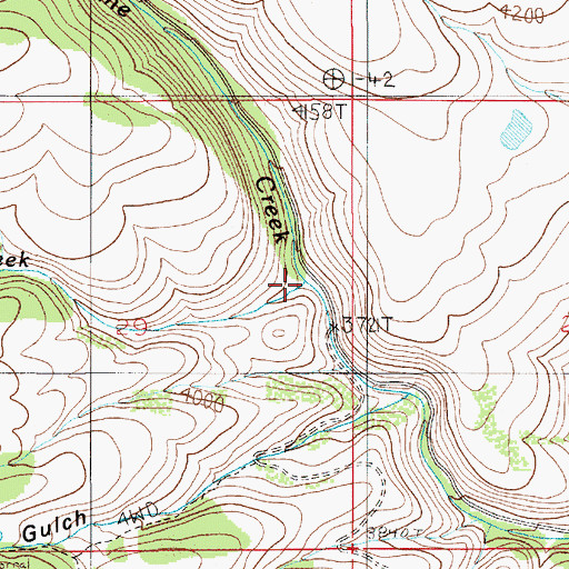 Topographic Map of Tamarack Creek, ID