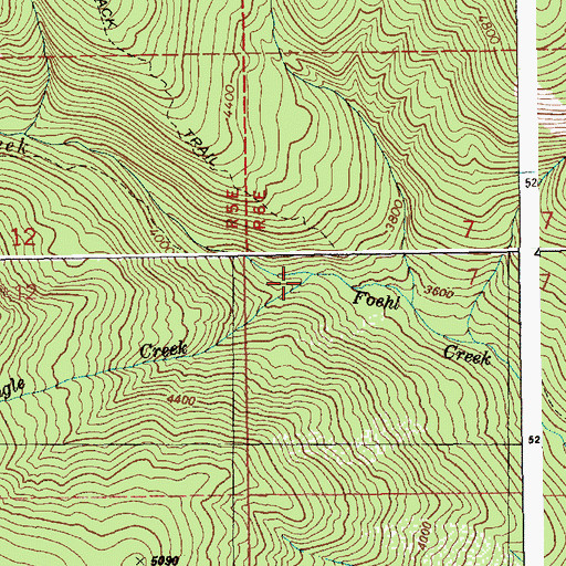 Topographic Map of Tangle Creek, ID