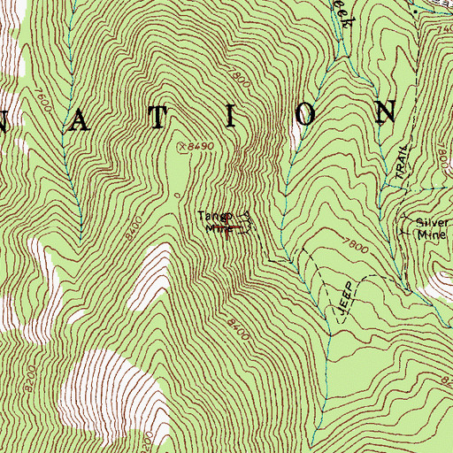Topographic Map of Tango Mine, ID