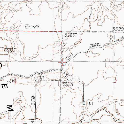 Topographic Map of Tanner Canal, ID