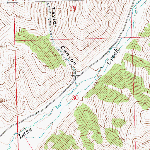 Topographic Map of Taylor Canyon, ID