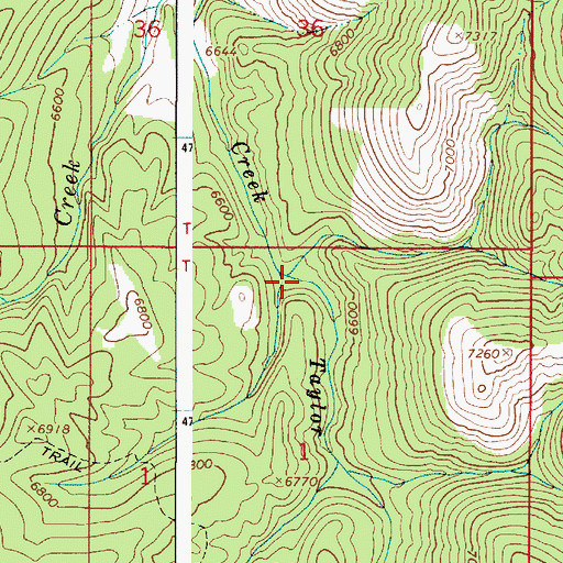 Topographic Map of Taylor Creek, ID