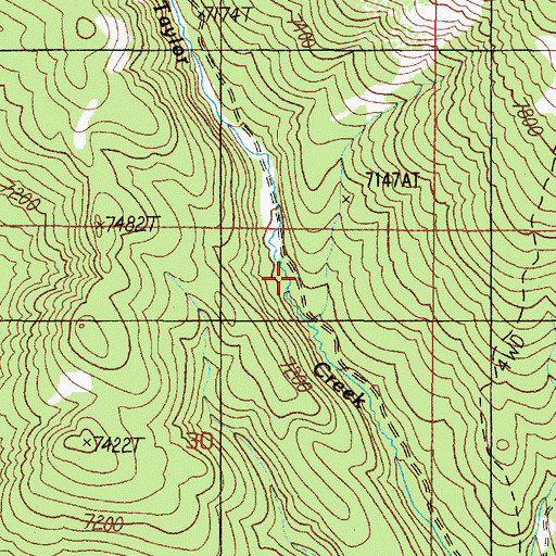 Topographic Map of Taylor Creek Trail, ID
