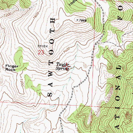 Topographic Map of Taylor Spring, ID