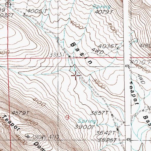 Topographic Map of Teapot Basin, ID