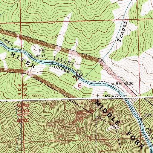 Topographic Map of Teapot Creek, ID