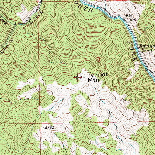Topographic Map of Teapot Mountain, ID