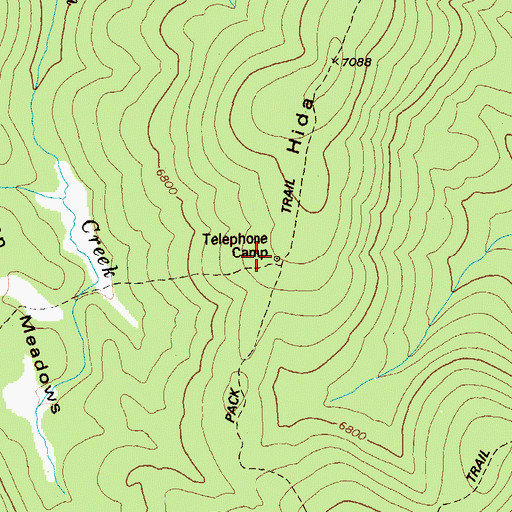 Topographic Map of Telephone Camp, ID