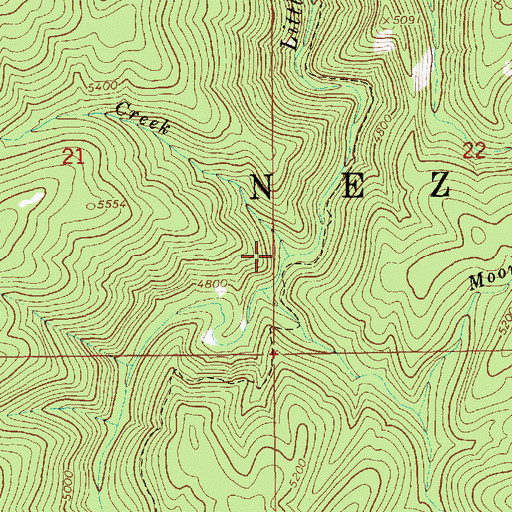 Topographic Map of Telephone Creek, ID