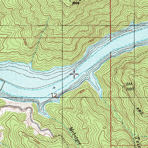 Topographic Map of Telephone Creek, ID