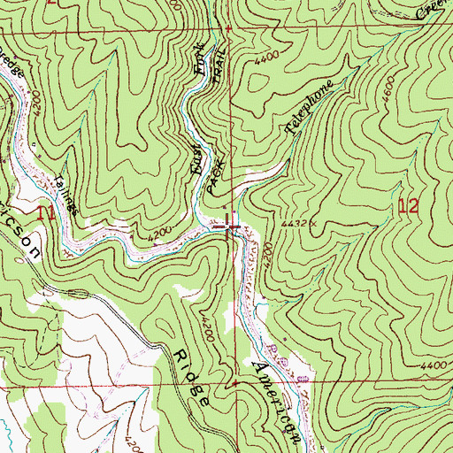 Topographic Map of Telephone Creek, ID