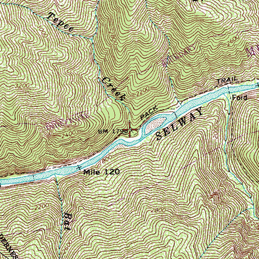 Topographic Map of Tepee Creek, ID