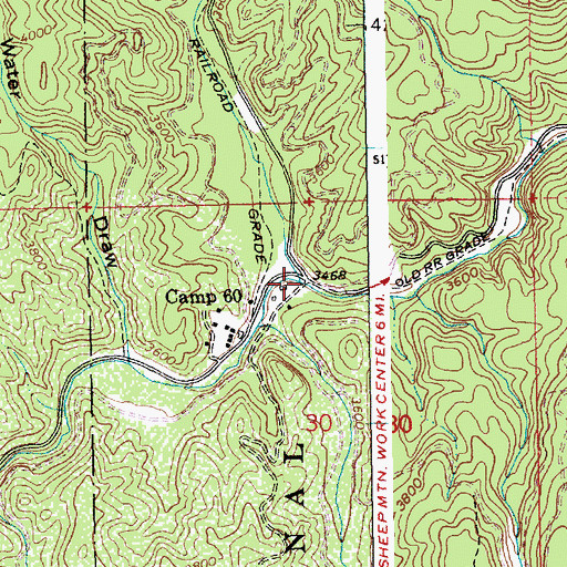 Topographic Map of Tepee Creek, ID
