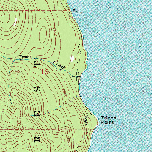 Topographic Map of Tepee Creek, ID