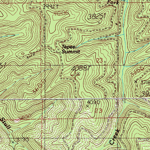 Topographic Map of Tepee Summit, ID