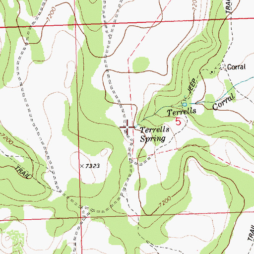 Topographic Map of Terrells Spring, ID