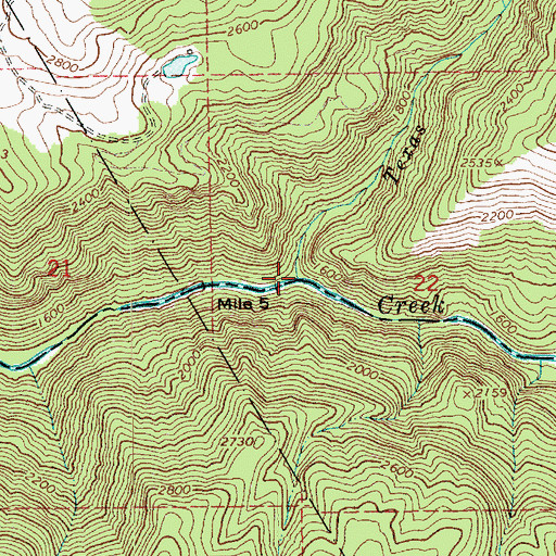 Topographic Map of Texas Creek, ID